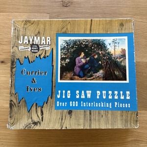 Vintage Currier & Ives Puzzle 600 Pieces Jaymar Dove Hunting Shooting Bird